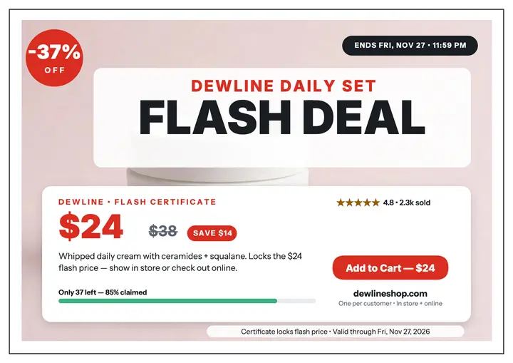 Dewline flash deal certificate: flash sale certificate template