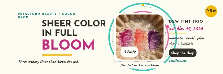 Petalform Dew Tint trio chromatography header template