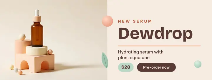 Dewdrop serum pastel podium cover template