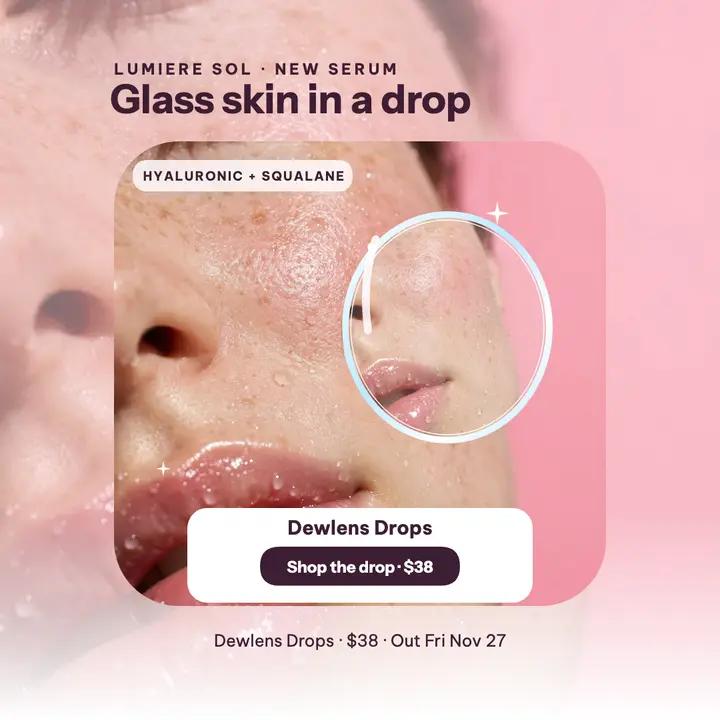 Lumiere Sol Dewlens serum launch post template