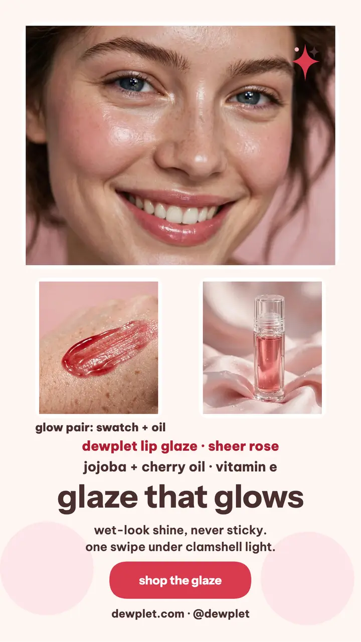 Dewplet glazed lip oil dewy story template