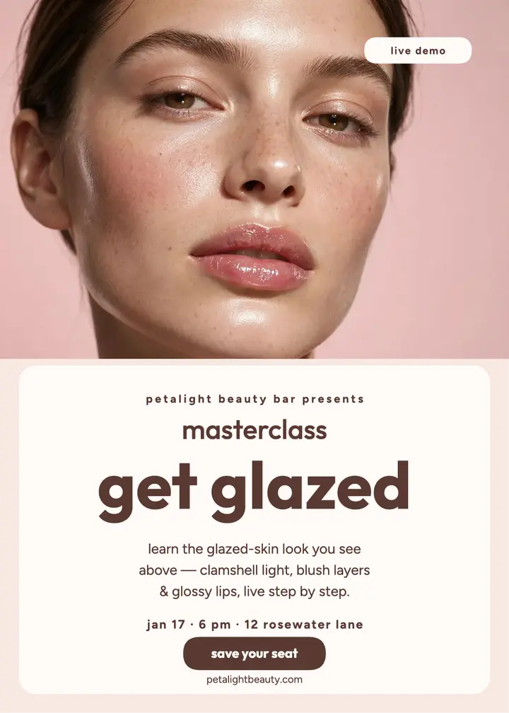 Petalight glow masterclass invite template
