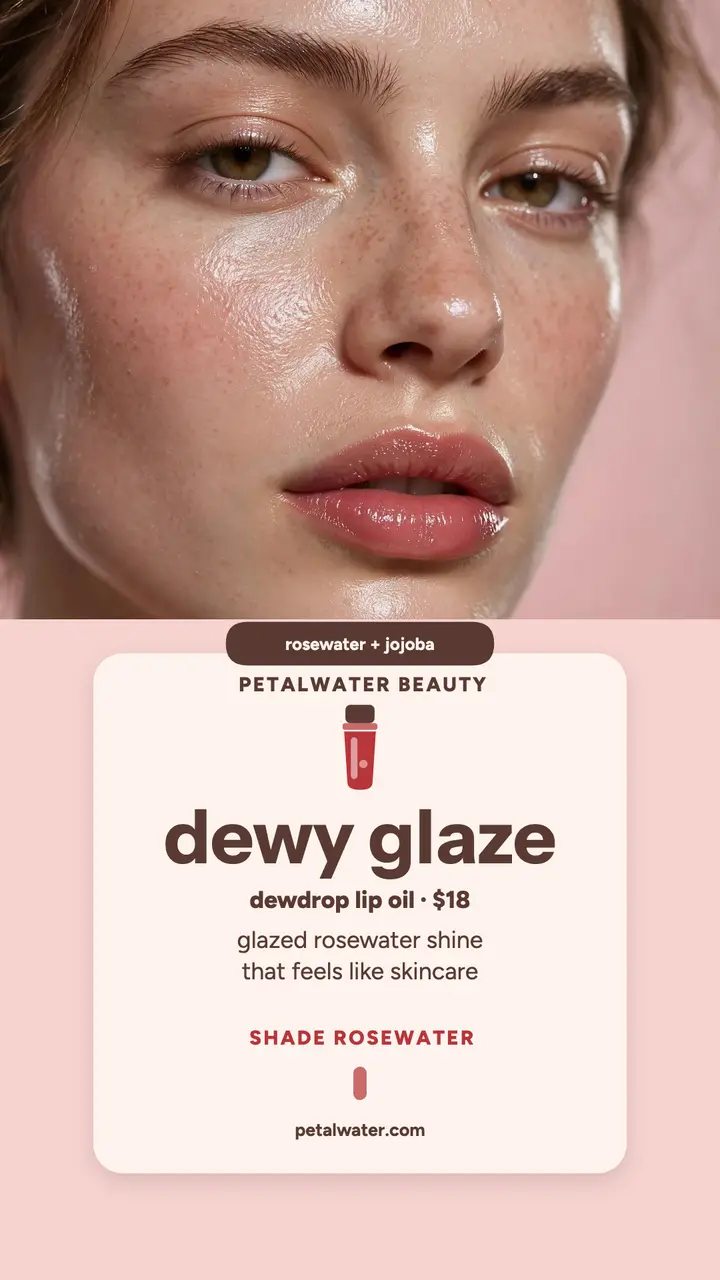Petalwater dewy lip oil story template