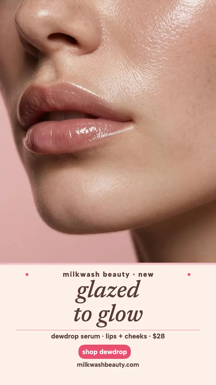 Milkwash dewy serum beauty story template