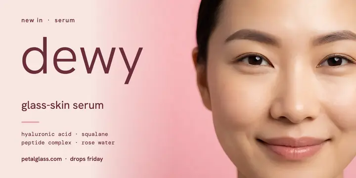 Petalglass dewy serum drop template