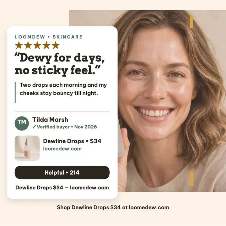Loomdew Dewline Drops dewy review template