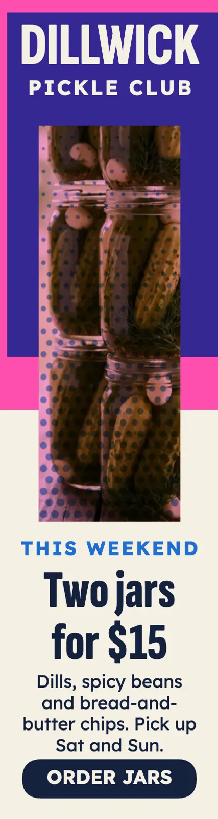 Pickle club ad, risograph: pickle club skyscraper ad template