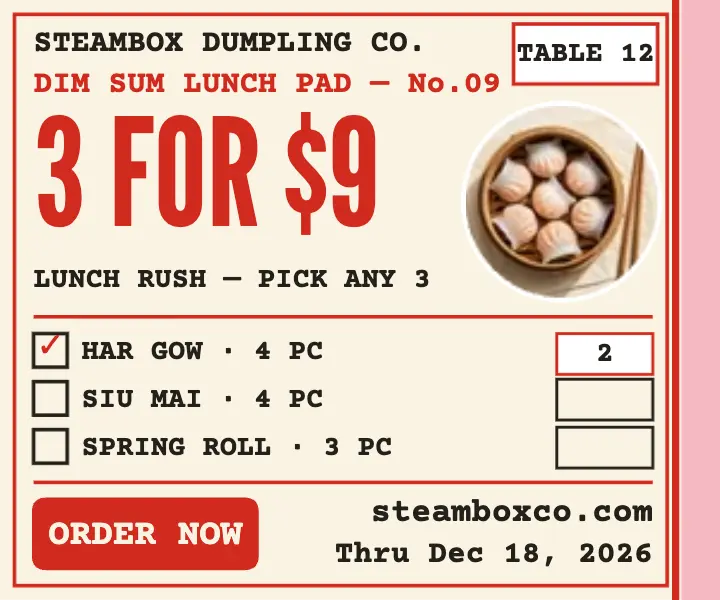 Steambox dim sum lunch order pad ad template