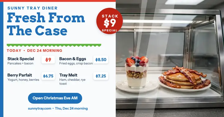 Sunny Tray Diner case specials post template