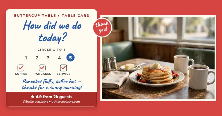 Buttercup Table comment card post template