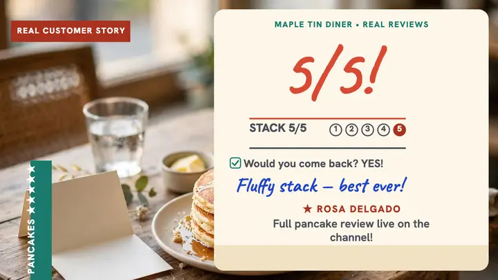 Maple Tin Diner comment card review thumb template