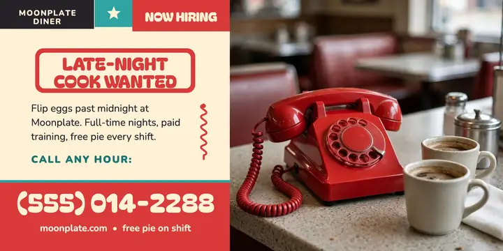 Moonplate Diner late-night cook call post template