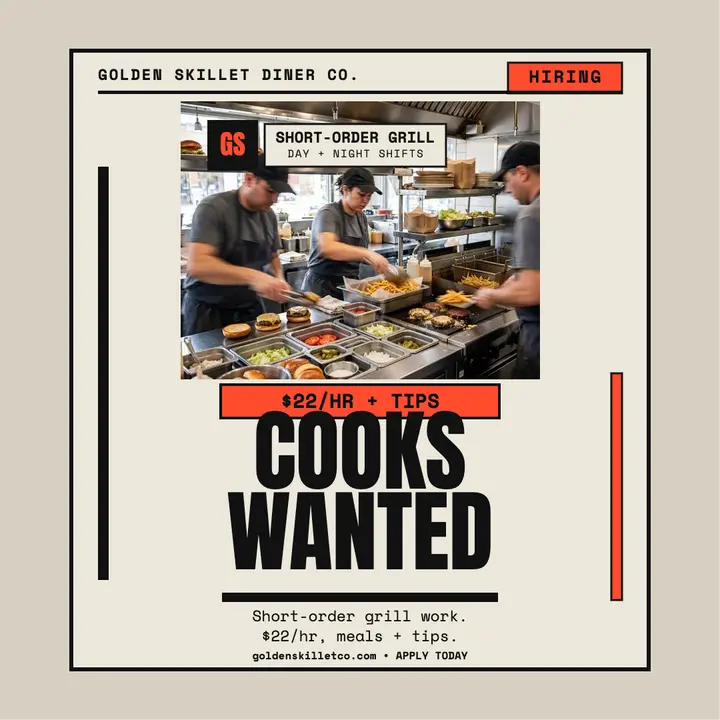 Golden Skillet line cooks hiring post template