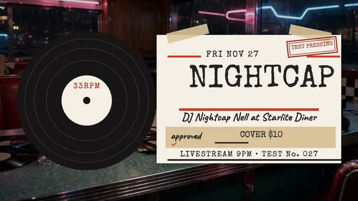 Nightcap diner DJ test pressing thumbnail template