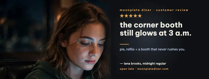 Moonplate Diner late-night review cover template