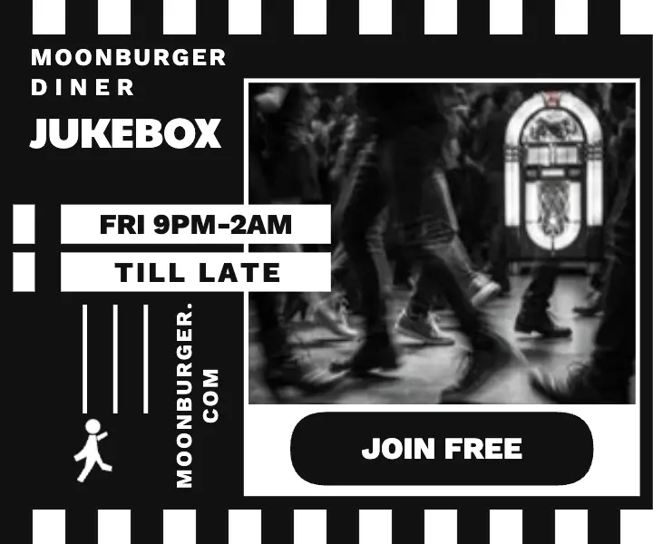 Moonburger jukebox night ad template