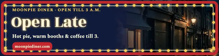 Moonpie Diner late night marquee billboard template