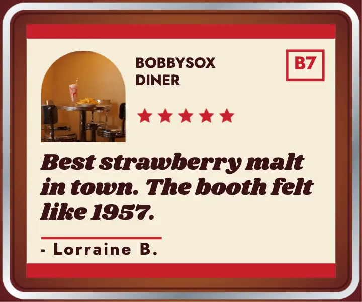 Bobbysox Diner review jukebox strip template