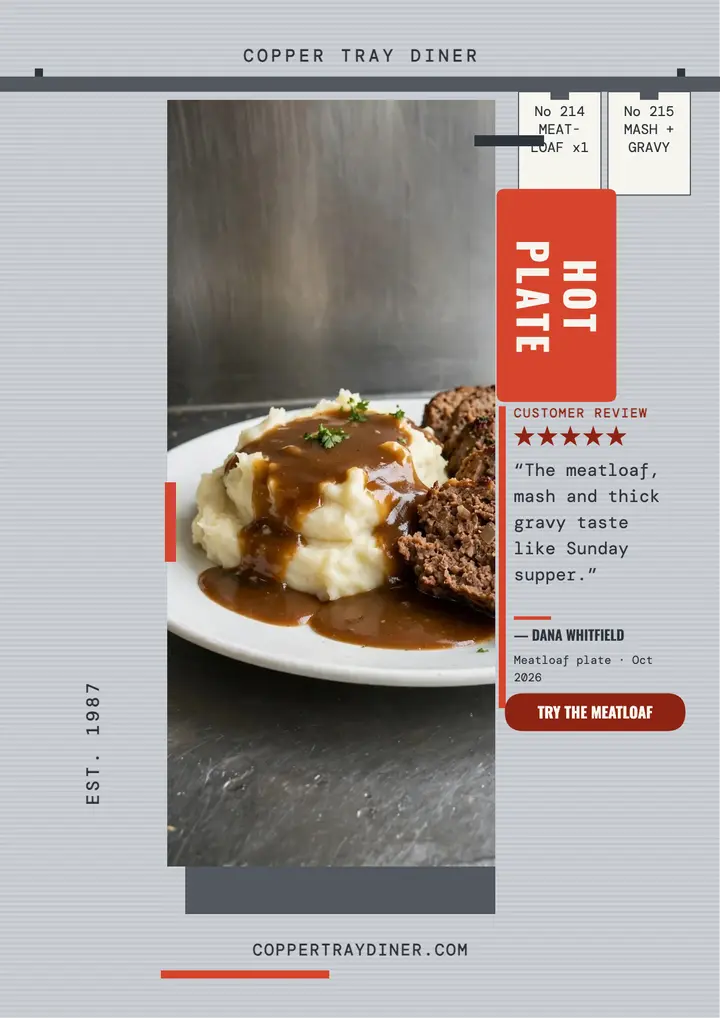 Copper Tray Diner review flyer template