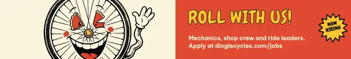 Dingle Cycles help wanted cover, rubber-hose cartoon template