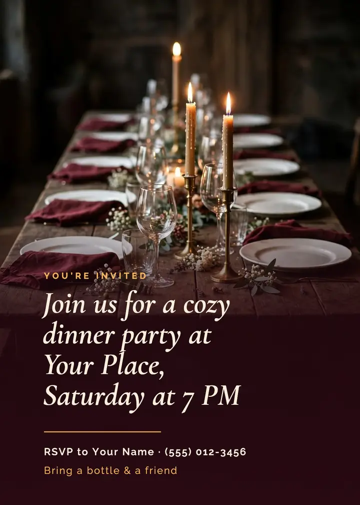 Candlelit dinner party template