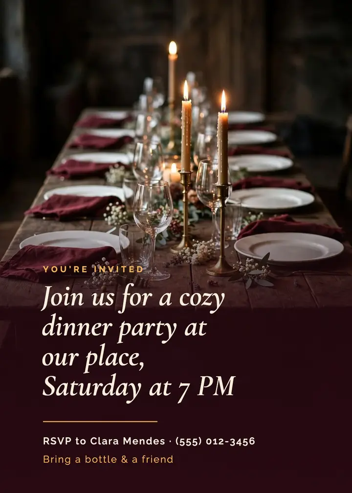 Candlelit dinner party template