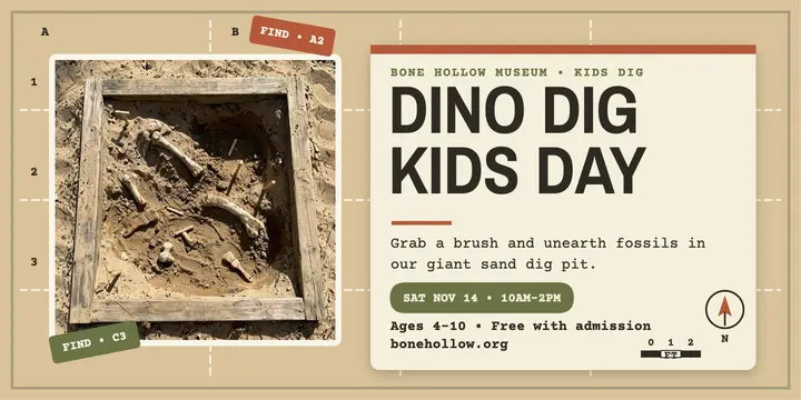 Bone Hollow dino dig kids day post template