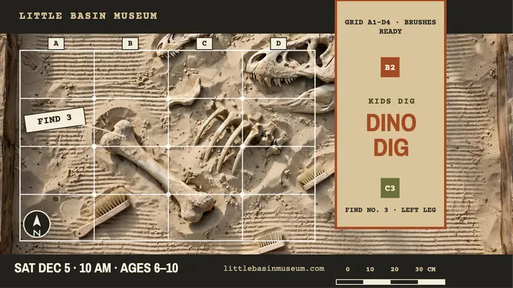 Little Basin dinosaur dig workshop thumbnail template