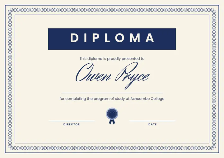 Guilloche diploma template