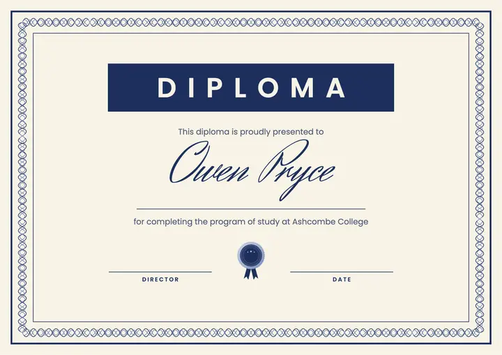 Guilloche diploma template
