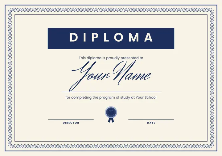 Guilloche diploma template