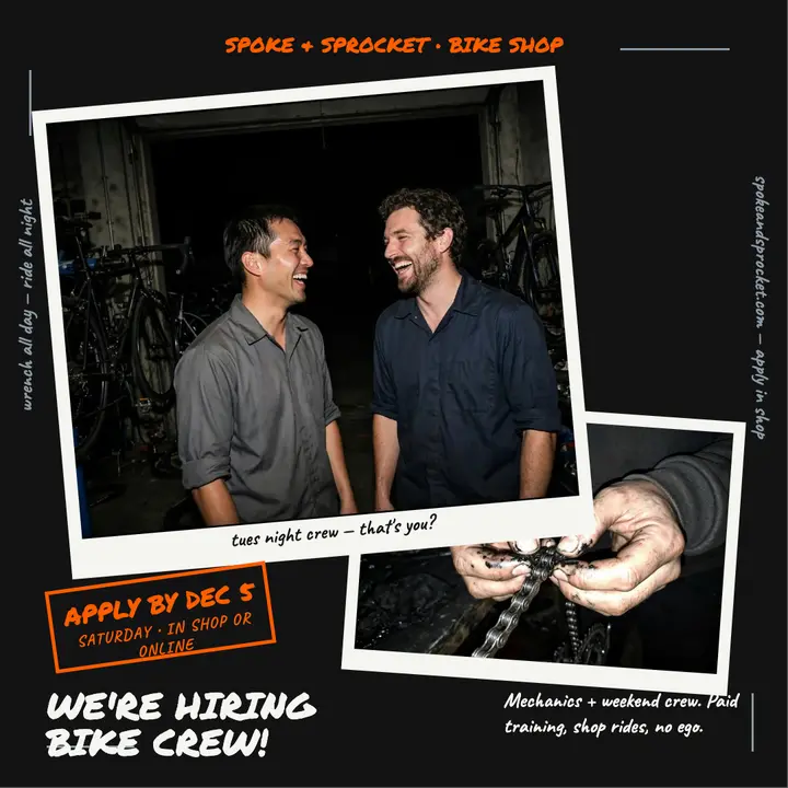 Spoke and Sprocket bike crew hiring post template