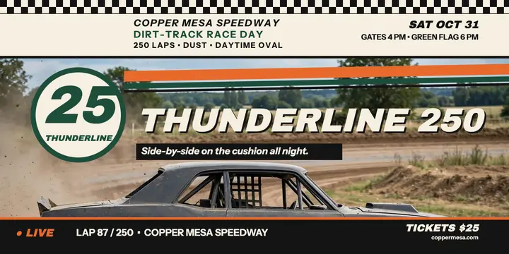 Thunderline dirt track race day post: dirt track race post template