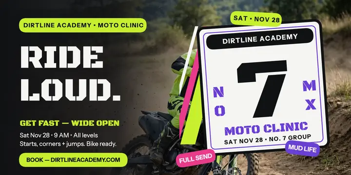 Dirtline moto clinic promo, number plate template