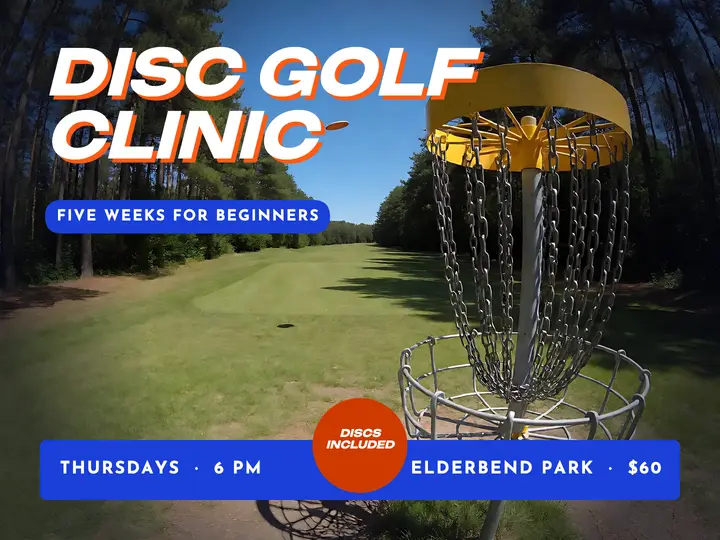 Elderbend disc golf beginner clinic slide, fisheye template