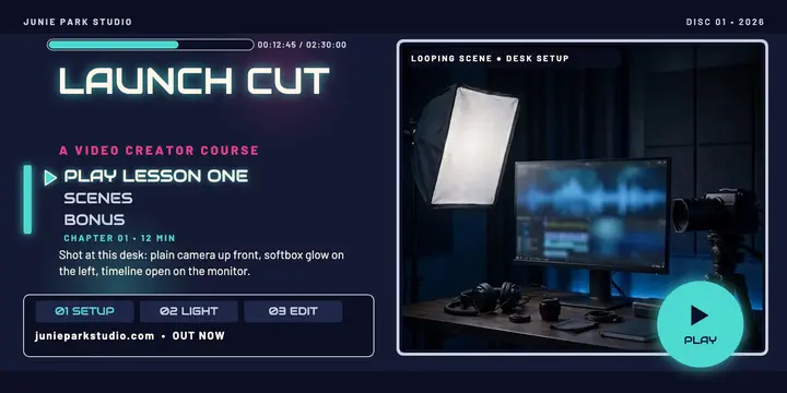 Launch Cut creator course DVD menu post template