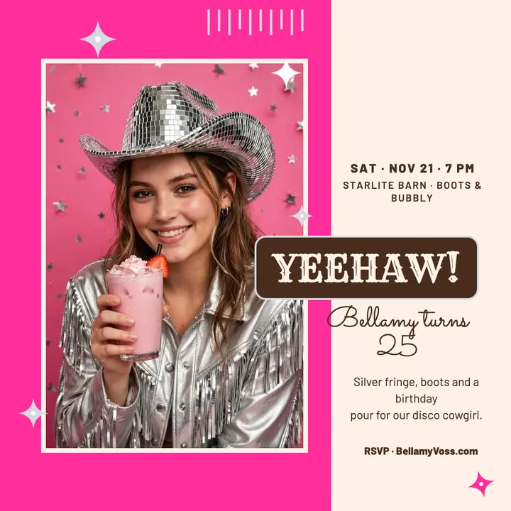 Bellamy Voss disco cowgirl 25th post template