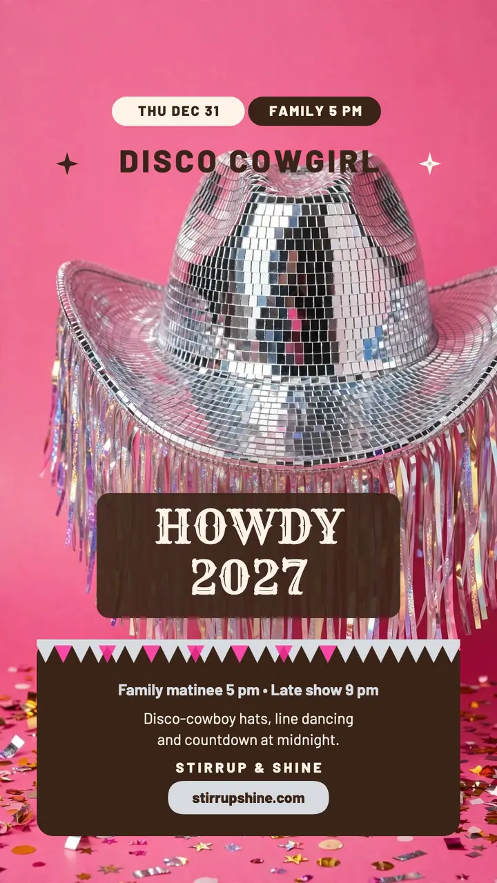 Stirrup and Shine disco New Year story template