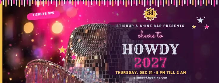 Stirrup and Shine disco New Year cover: new year bar cover template