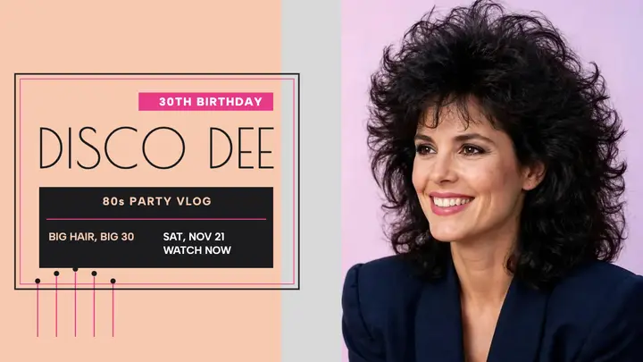 Disco Dee 30th birthday vlog thumbnail template