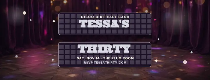 Tessa Marlowe disco thirtieth facebook cover: disco birthday cover template