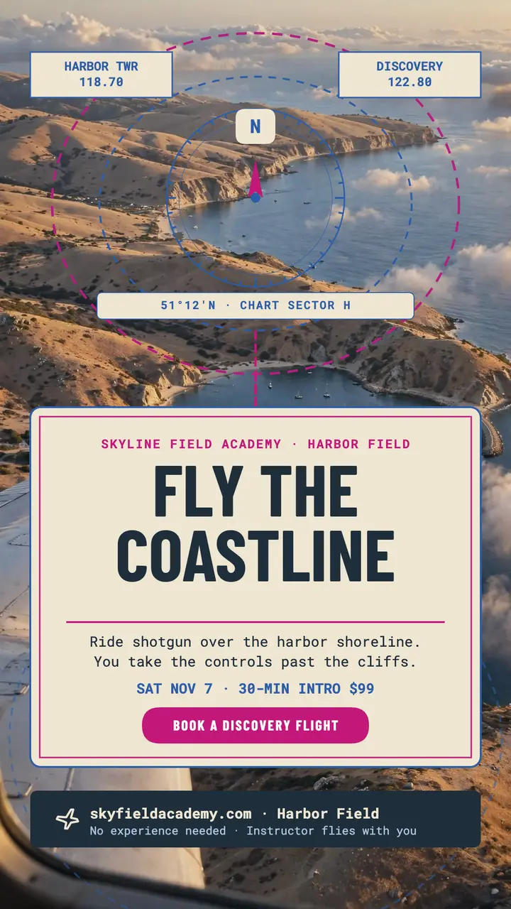 Skyline Field discovery flight harbor story template