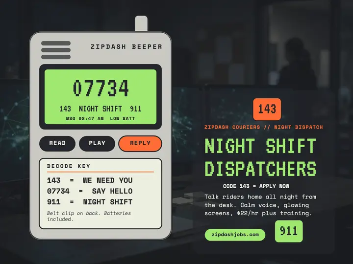 Zipdash night dispatch beeper hiring slide: dispatcher hiring slide template
