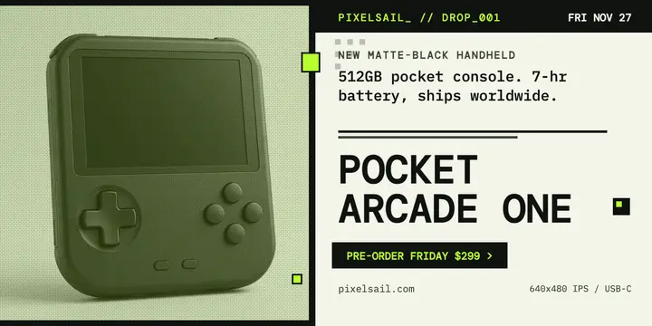 Pixelsail Pocket Arcade One drop post template