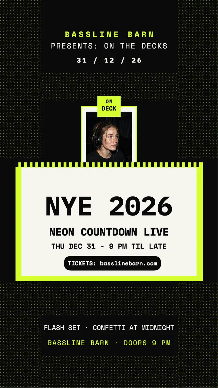 Bassline Barn Neon Countdown dither story template