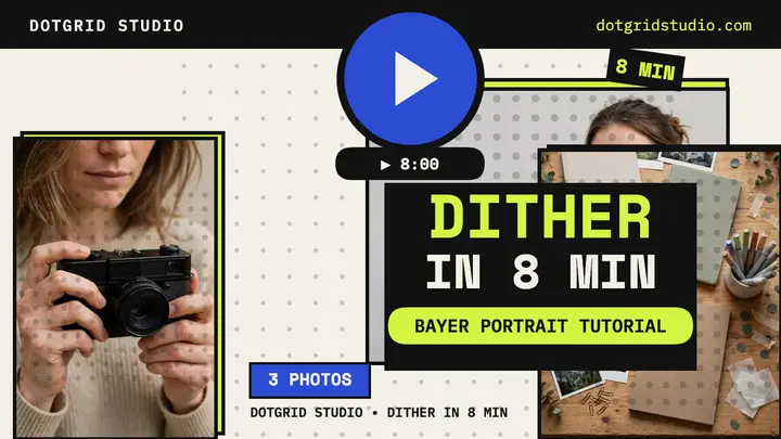 Dither portrait tutorial thumbnail template