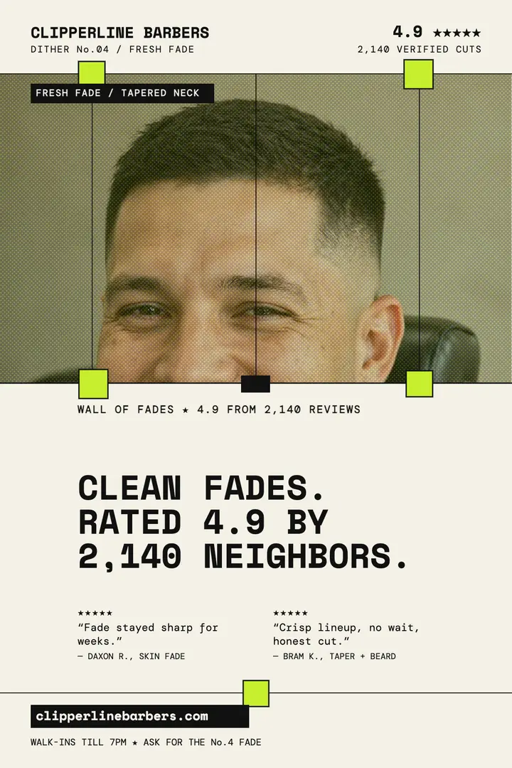 Clipperline fade reviews dithered poster template