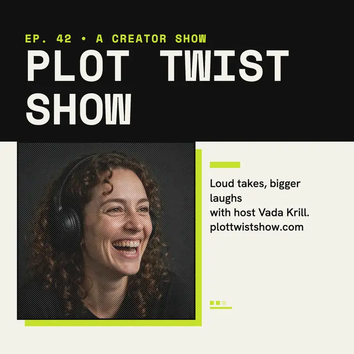 Plot Twist Show dithered podcast cover template