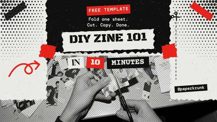 DIY zine in 10 minutes punk photocopy thumbnail template