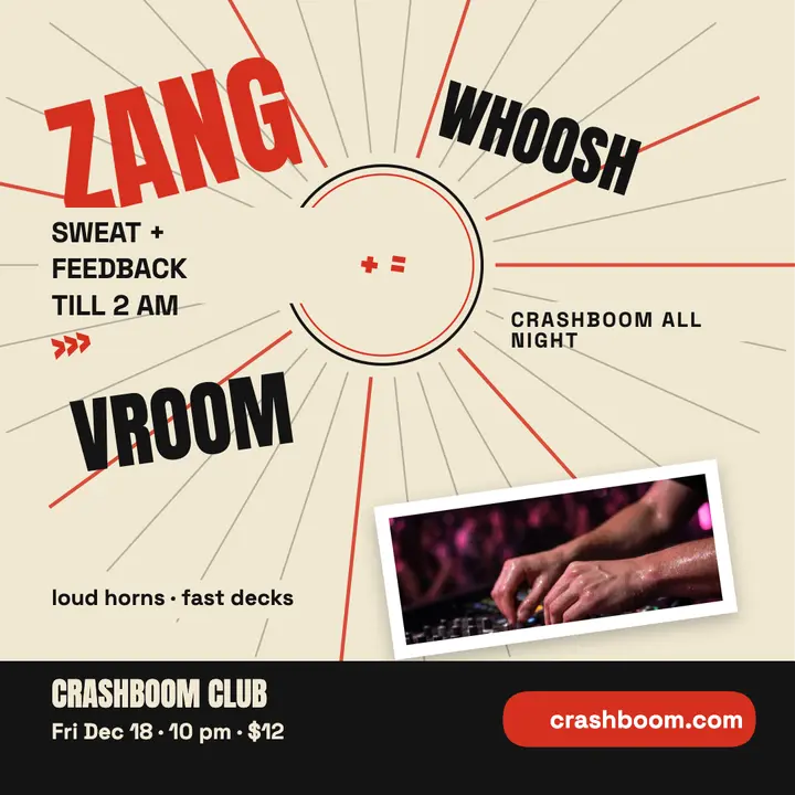 Crashboom DJ night burst post template